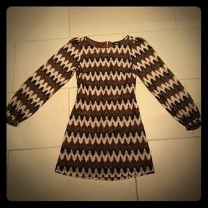 XOXO brown & metallic gold dress/shirt